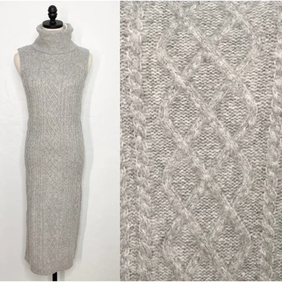 House of Harlow 1960 Sweater Dress Turtleneck Gray Size M - Picture 7 of 10
